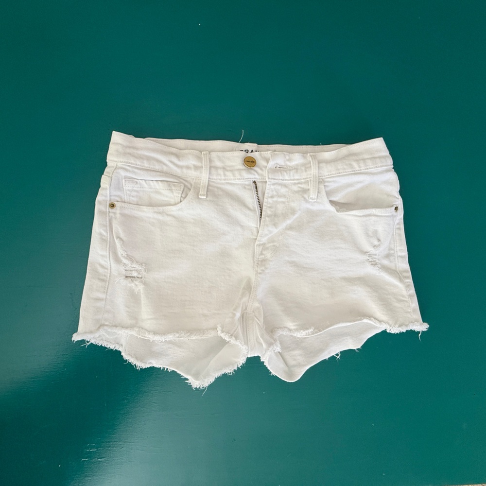 Frame Denim White Jean Shorts 26